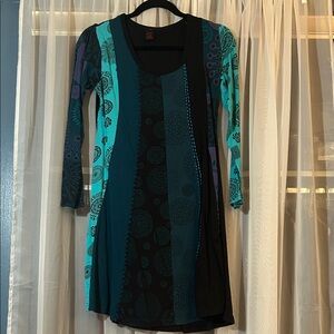 Chic Multicolor Long Sleeve Dress